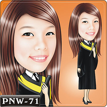 碩士人像Q版漫畫PNW-71